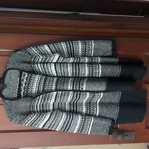 Long Ann Taylor black and white cardigan